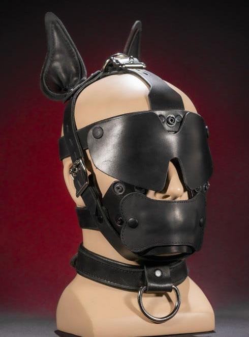 Lockable Bondage Dog Muzzle, Leather,  Black - Image 3